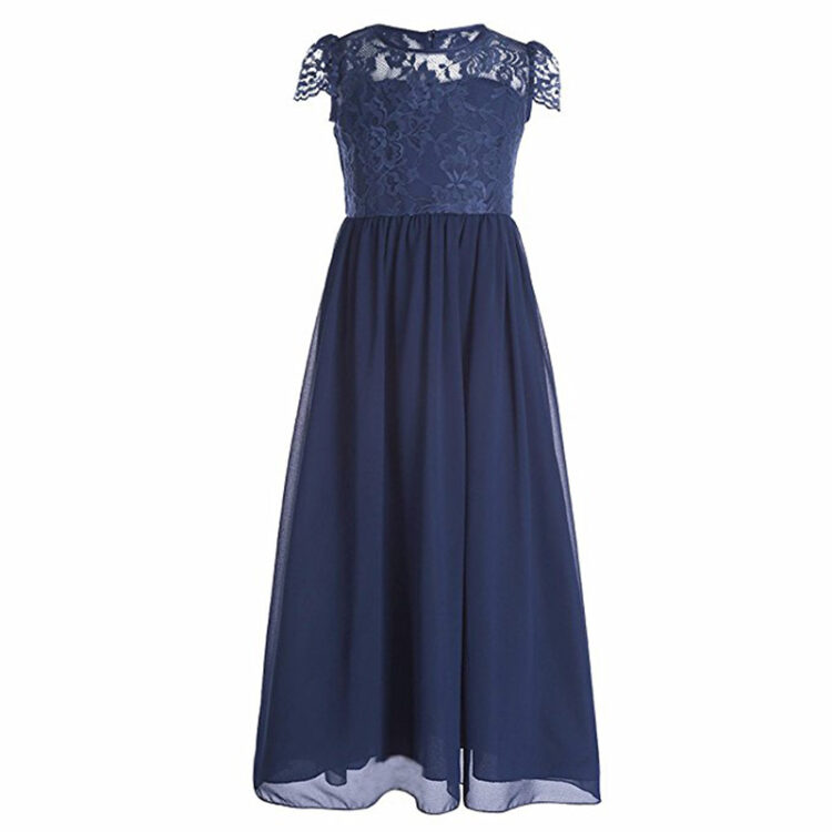 Fashionable Blue Pearl Applique Sleeveless Dress INA45