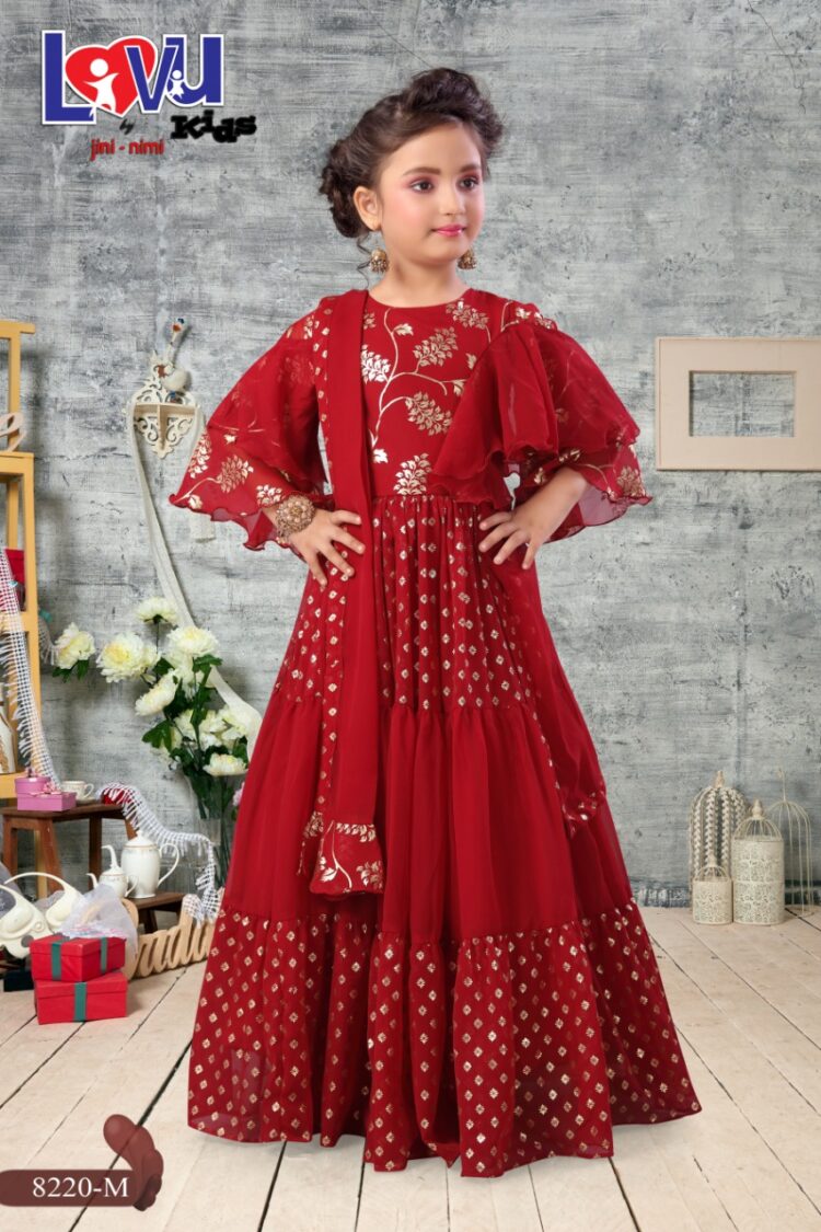 Red Floral Applique Gowns INF508