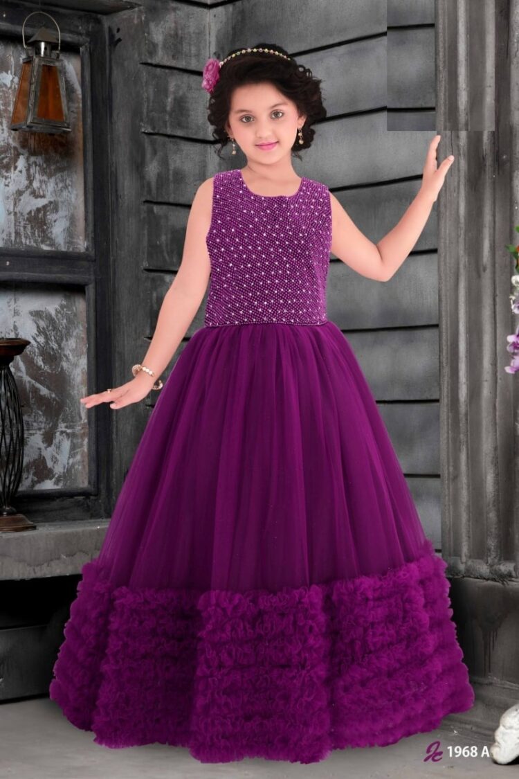 Purple Velvet Bodice Party Dress with Tulle Skirt