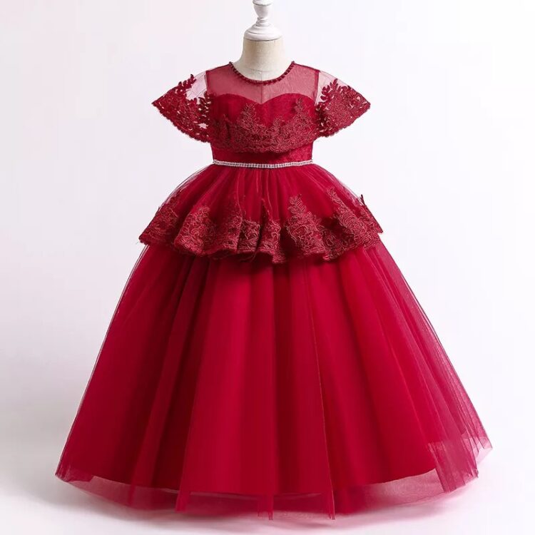 Royal Red Princess Lace Gown