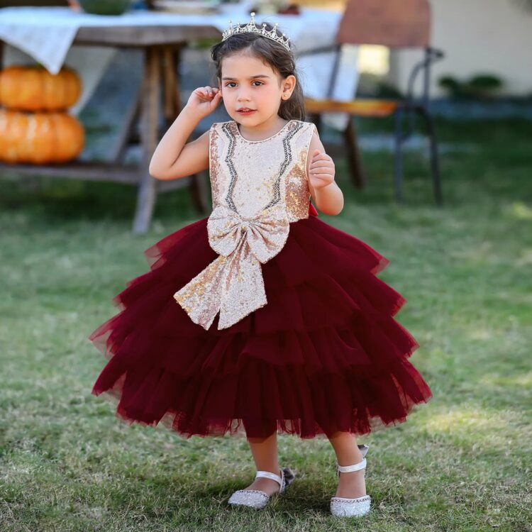 Elegant Angel Birthday Dress For Little Girls Princess Formal Party Dress