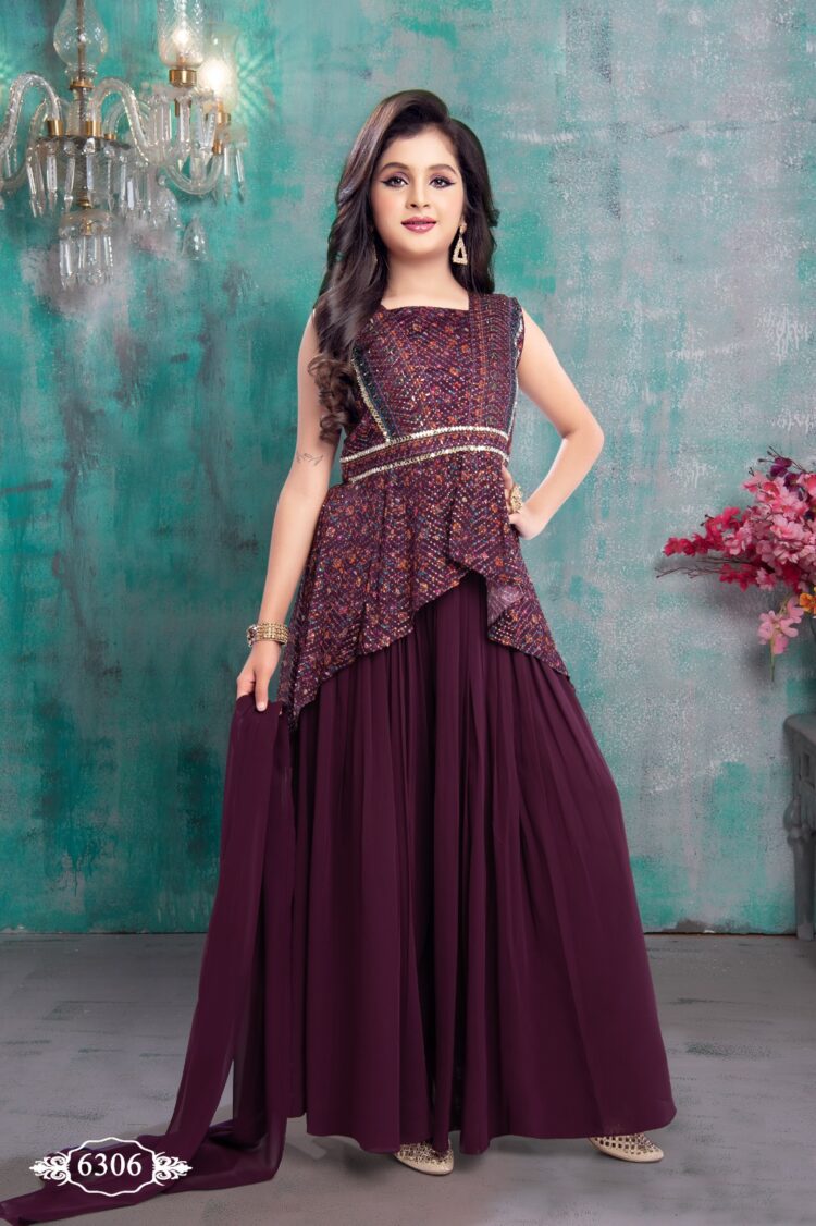 Regal Maroon Asymmetrical Layered Gown