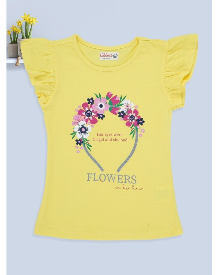 Bright Blooms Flutter Sleeve Tee