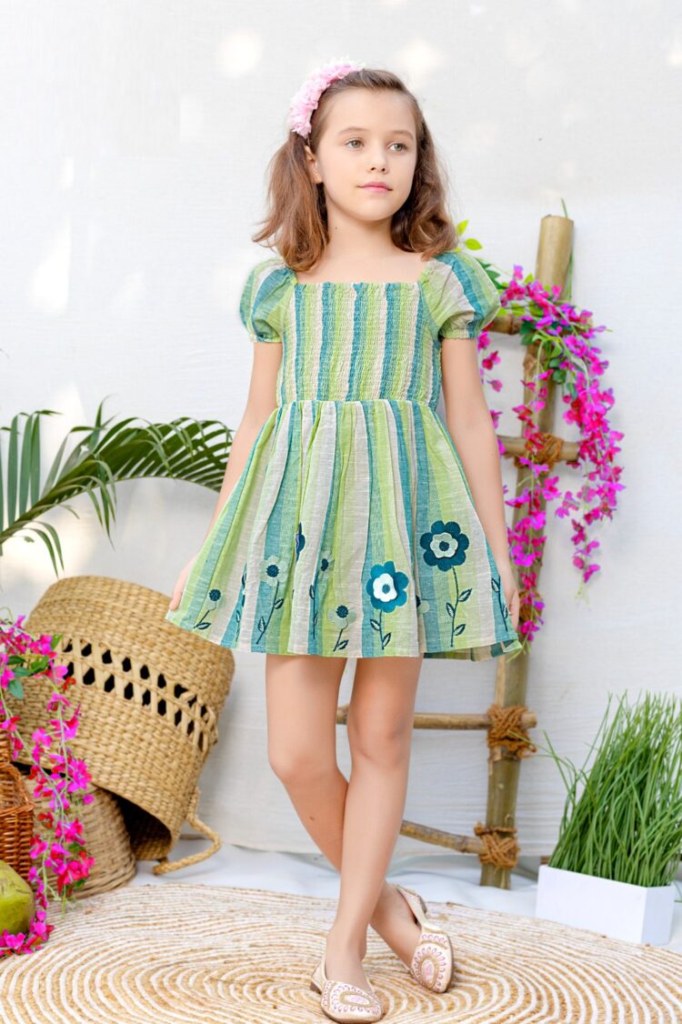 Blossom Breeze Striped Summer Dress