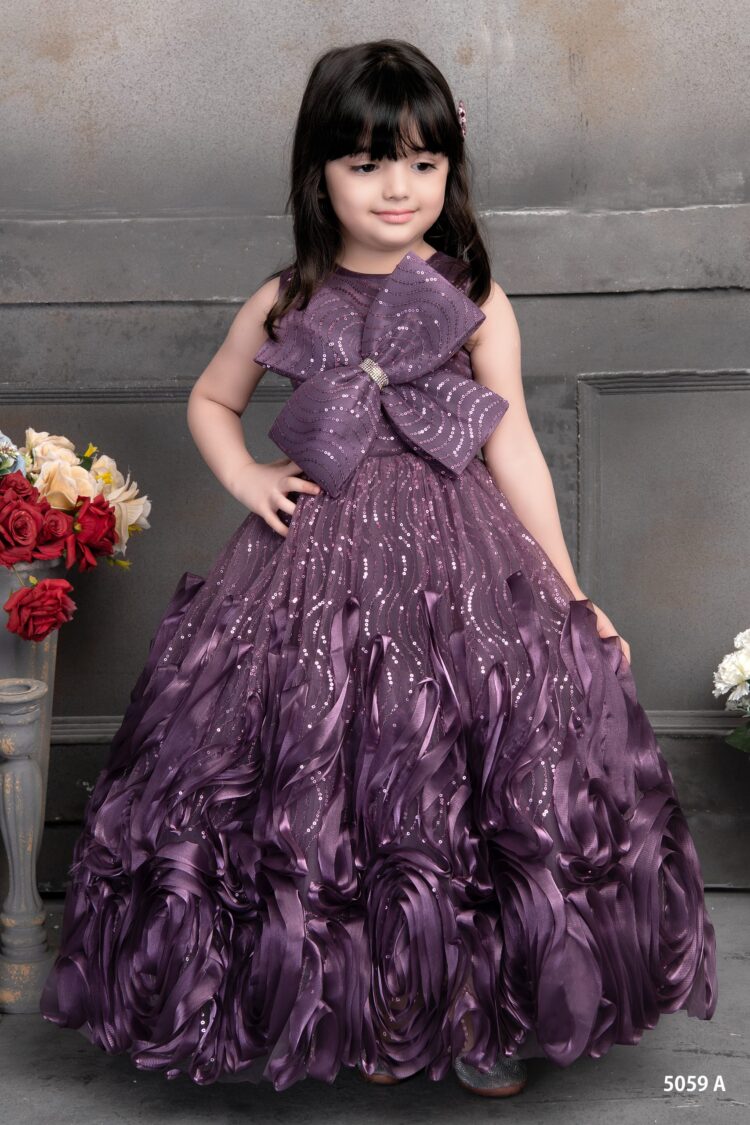 Elegant Purple Princess Dress for Girls