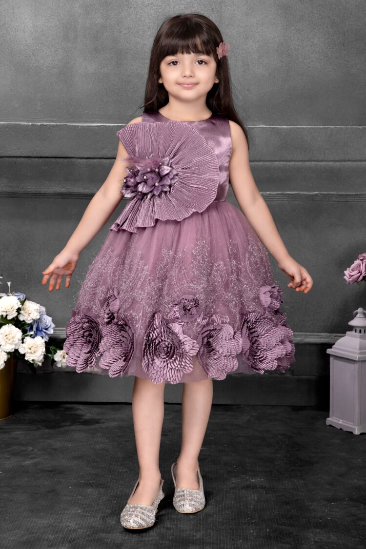 Enchanting Lavender Blossom Girls' Party Dress