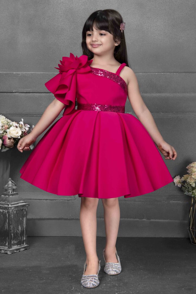 Fuchsia Fantasy Dress with Glam Sequin and Floral